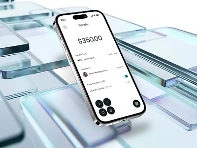 Mobile Investment App 3d abstract app clean minimal modern product design render ui ux