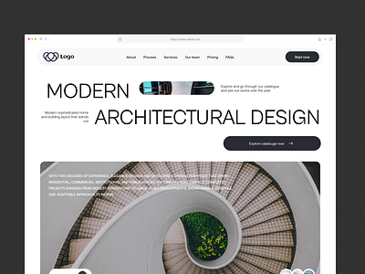 Architectural landing page landing page ui