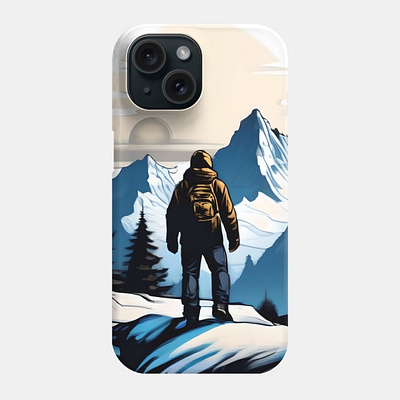 Man on mountain, travelers Phone Case accessories art branding design event poster graphic design illustration layout design logo mountain oo4 graphics phone phone case poster design traveler ui visiter