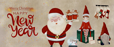 Happy New Year animation christmas design graphic design illustration proctreate santa