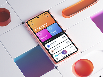 Fintech Wallet 3d animation app design application colourfull creative design finance fintech minimal modern ui uiux web three