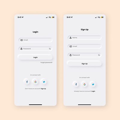Neumorphism Login/Sign Up Page Exploration