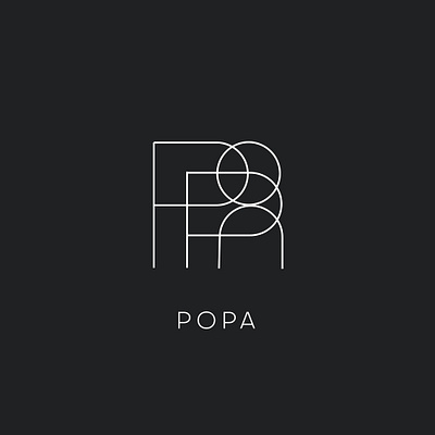 LOGO - P O P A branding design graphic design icon illustration line logo minimal monogram p o p a simple typography vector wordmark