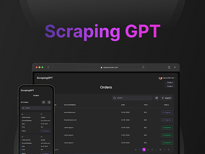 ChatGPT Based Scrapping App UI UX Design app branding chatgpt design graphic design illustration landing page logo ui ui ux ux vector web app ui ux