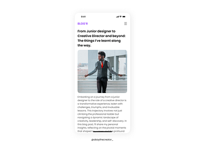 Blog post blog design designer figma mobile post ui uiux ux