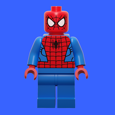 Lego Spider-Man 3d 3d art 3d modeling digital 3d lego spider man