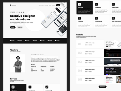 Designer portfolio website design figma portfolio ui website