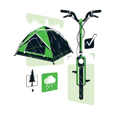 50 things we learned testing products (Which? Magazine) bike camp camping illustration outdoor tent