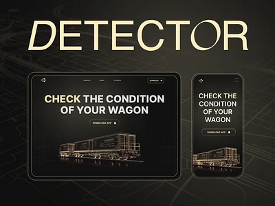 Landinge page for Detector branding logo ui