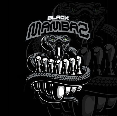 Black Mambaz animal artwork basketball beast beer black mamba bowling branding design football graphic design hand lettering handlettering illustration lettering logo mascot snake typography vector