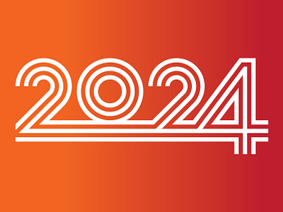 The Year 2024 0 2 2024 4 calendar chris rooney custom type numbers stripes thick lines typography year