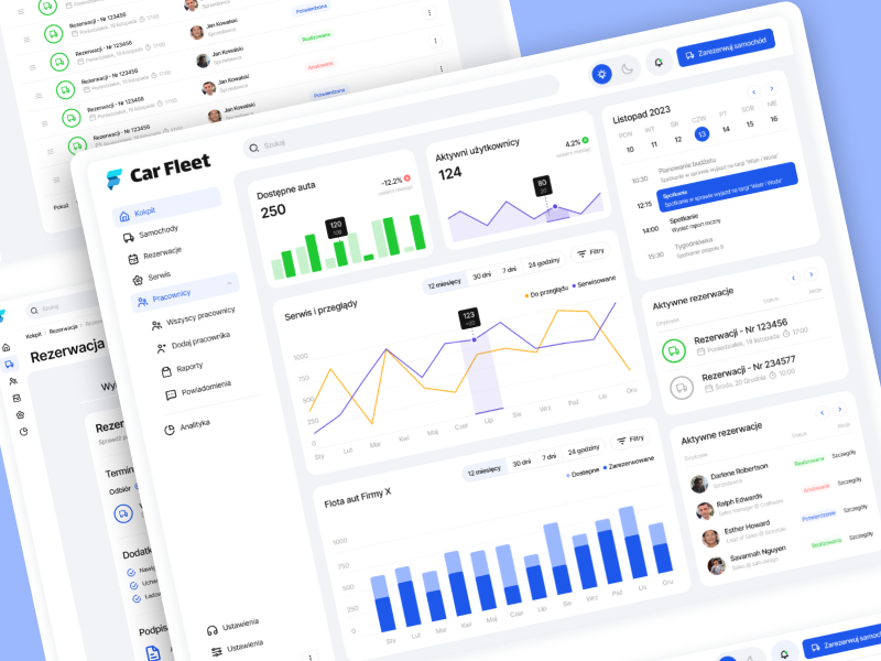 CarFleet dashboard design ui ux