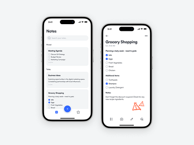 #065 DailyUI • Notes Widget 065 add dailyui grocery mobileapp notes shopping shoppinglist ui065 uidaily uidailychallange uiux widget