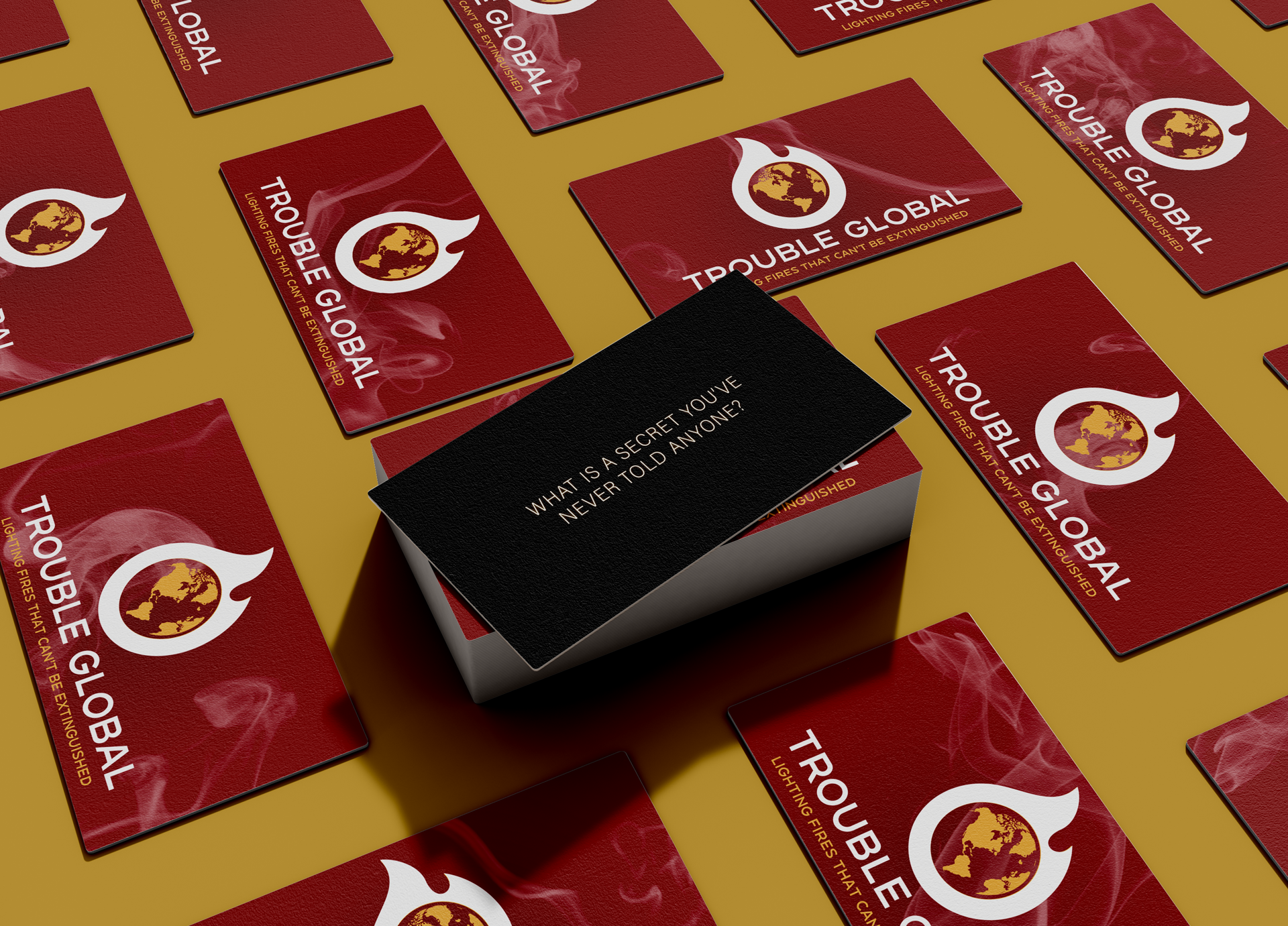 Causing Chaos: The Trouble Show Box box box design card causing chaos design digital emma barry fitness graphic design health and wellness logo photoshop print print design product design the trouble show trouble global vector