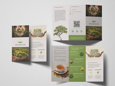 Dépliant 3 volets pour "Douceurs de thé" branding flyer graphic design trifold