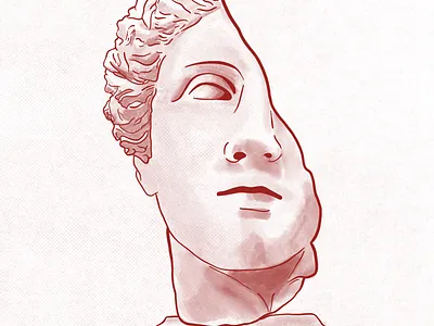 Roman Statue Illustration gouache illustration illustrator procreate true grit texture