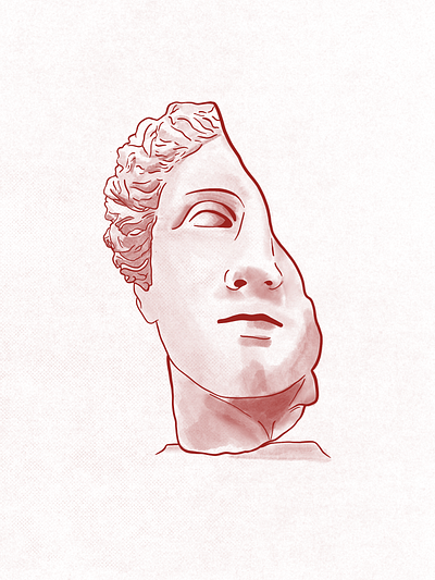Roman Statue Illustration gouache illustration illustrator procreate true grit texture