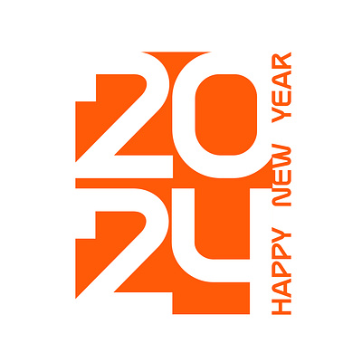 Happy New Year 2K24 branding graphic design logo ui