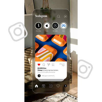 Instagram Redesign for Vision Pro product design ui ux