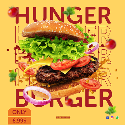 burger poster design burger burgerposter cafesocialpost food photoshop posterdesign socialpost