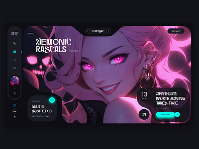 Demonic Rascals anime digital design ui web webdesign