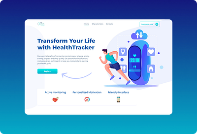 Health Tracker | Landing Page | SaaS Design figma saas ui web design