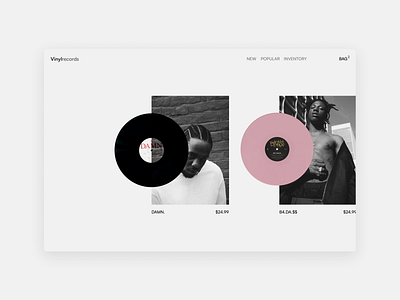 Vinyl records store - Web concept design figma typography ui vinyl web design