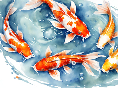 Fishes in the lake 1 design graphic design illustration vector