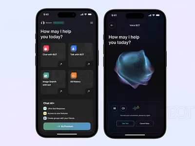 AI Chat BOT Application 2024 ai app ai bot app application chat chat bot chat gpt clean design design app minimal mobile app social media trend ui ui ux design uxui