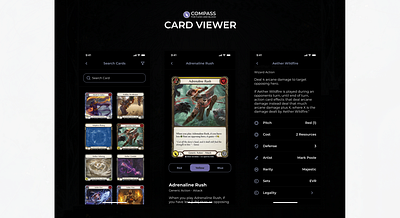 Compass for Flesh and Blood - Card Viewer app appdesign card card viewer figma fleshandblood fleshandbloodtcg lss ui ux