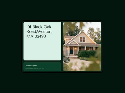 Real Estate Sellers Report. marketing report real estate sellers report ui design