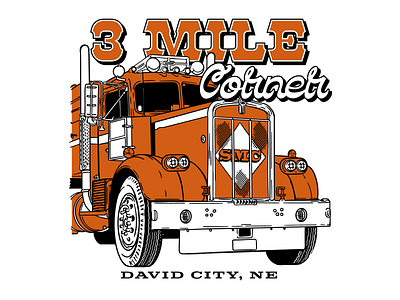 3 Mile Corner apparel beer brewery corner crumby creative hand drawn illustration mile nebraska screen printing semi t shirt truck trucking