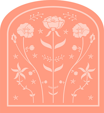 Floral Art Illustration badge floral art flower art flowers graphic design illustration