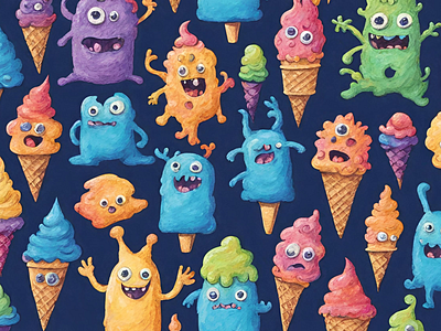 Ice Cream Monsters 1 design graphic design illustration vector