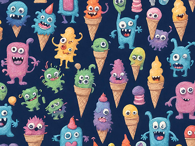 Ice Cream Monsters 2 design graphic design illustration vector