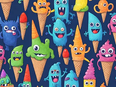 Ice Cream Monsters 3 design graphic design illustration vector