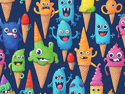 Ice Cream Monsters 3 design graphic design illustration vector