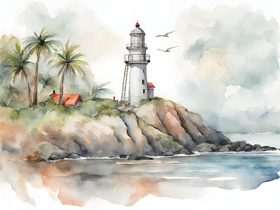 Lighthouse 1 design graphic design illustration vector