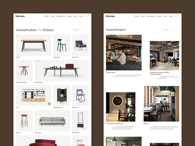 Harrows furniture grid interior design minimal new zealand responsive ui ux web