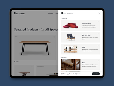 Harrows favorites furniture interior design minimal new zealand responsive ui ux web