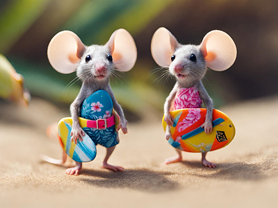 Mice in Hawaii 1 design graphic design illustration vector