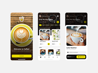 Coffee App app art artwork coffee design drink graphic design ios iphone mobile ui ui app ui kit uiux user interface ux white mode