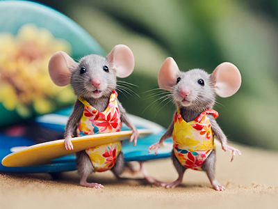 Mice in Hawaii 3 design graphic design illustration vector