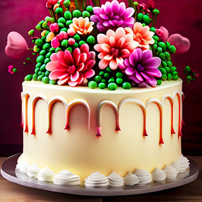 Miracle Happy Birthday Cake graphic design