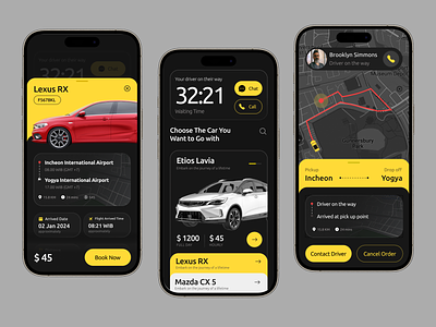 TAXXII - Rent Car Mobile App app car dark design logistic mobile mobile app rent trip ui uidesign vacation vehicle