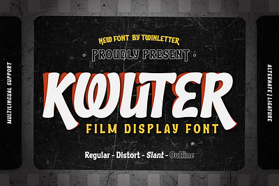 Kwuter - Film Display Font action cinema cinematography display dramatic entertainment event film font headline hollywood movie poster show theatre