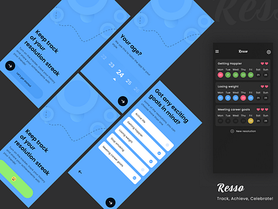 Resso blue resolution signup tracker ui