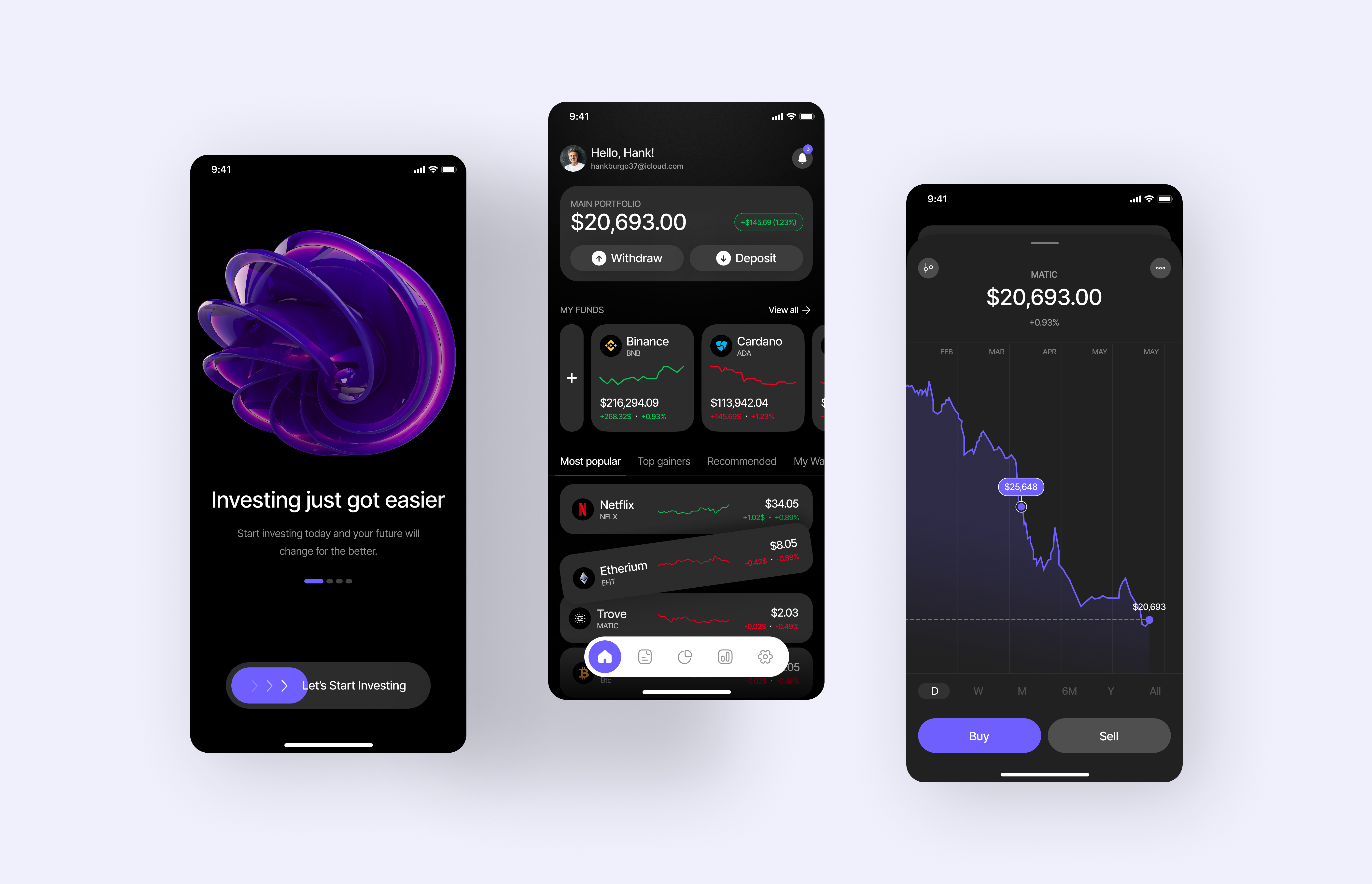 Stock trading mobile app and component component cryto app cryto component finance app fintech app investment app option trading stock components stockapplication stocks trading stocks trading app trading app trading mobile app