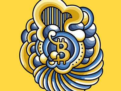 Bitcoin Vector Illustration bitcoin bitcoin art bitcoin illustration bitcoin logo branding colored colourful doodle illustration logo pattern vector