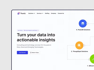 Truviz - Header Section clean design header landing page minimal product design redesign typography ui ux